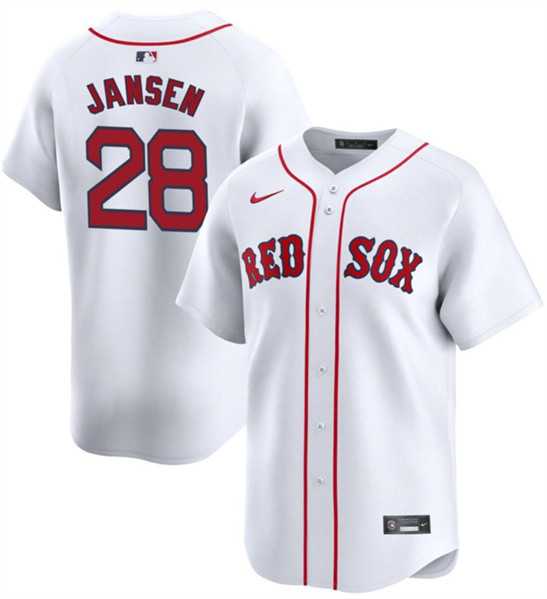 Men%27s Boston Red Sox #28 Danny Jansen White 2024 Home Limited Stitched Baseball Jersey Dzhi
